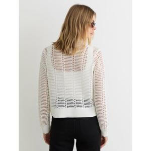 REISS Star Open-Knit Button-Through Cardigan